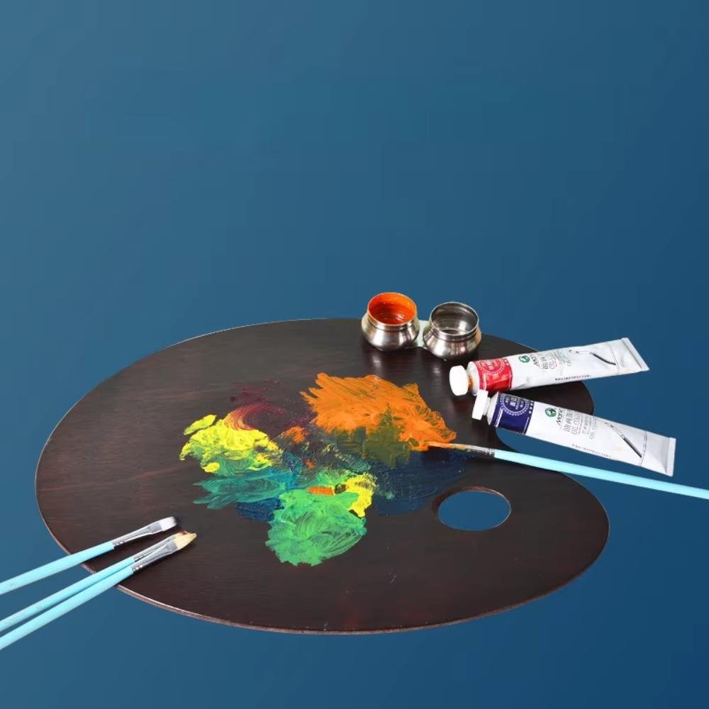 Vintage Oil Painting Palette Oval/Square Color Mixing Board Acrylic Paint Tray Art Supplies