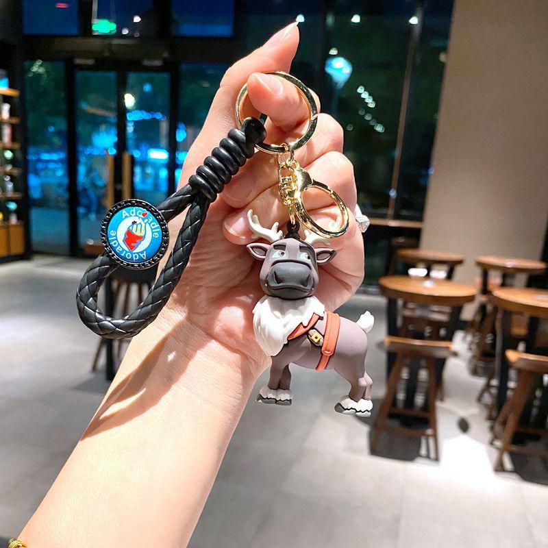 Frozen Keychain Princess Elsa Doll Anna Schoolbag Car Key Pendant Doll Claw Machine Small Gift