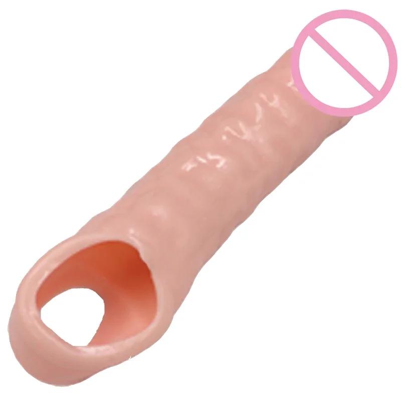 Penis Sleeve Reusable Condoms Delay Ejaculation Penis Extend 7CM Cock Rings Crystal Dick Sleeve Sex Toys For Men Intimate Goods