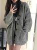 New Autumn/Winter V-neck Wool Cardigan: Women's Korean Style, Single-Breasted, Loose Fit, Mid-Length Top.