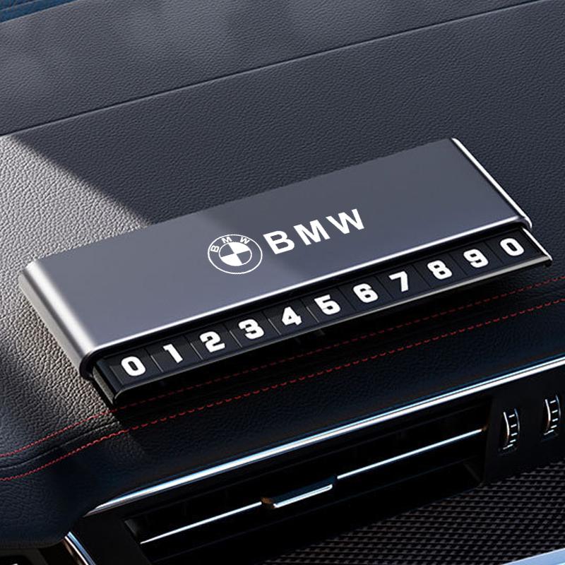 BBKG7 Aluminium Alloy Car Temporary Parking Card Phone Number Plate For BMW M Emblem M3 M5 X1 E46 E36 E34 F10 E90 F30 E60 F30 E53 E30