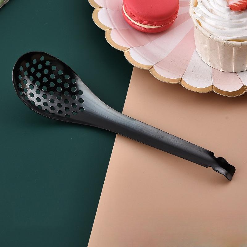 Кухонная ложка из нержавеющей стали 410 с отверстиями для икры, ложка-сито для соуса из икры, прочные кухонные гаджеты для приготовления пищи