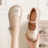 Spring and Summer Women's Chinese Style Mary Jane Flats Wide Toe Shoes Ladies Soft Loafers Split Leather Shallow Shoes Mom Nurse Flats Woman Moccasin