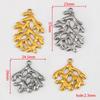 5pcs No Fade Tree Branches Leaf Charm Stainless Steel Gold Color Pendants For Jewelry Making Earring Keychain Supplies DIY Craft