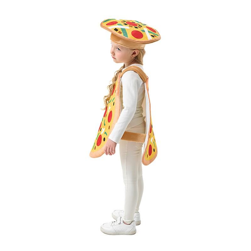 Kids Halloween Costume Set - Pizza-Themed Vest Hat Cosplay Stage Performance Unisex Comfort Fit Ages 17 Under