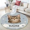 Custom Name,Cute Cat Portrait Series pattern round rug,Carpet Rug for Living Room Bedroom Playroom ,Non-slip Floor Mat,Holiday Gifts and Birthday Gift