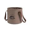 Akkerds Folding Bucket, Large Capacity, Collapsible for Fishing, Outdoor Camping (Brown, 10L)
