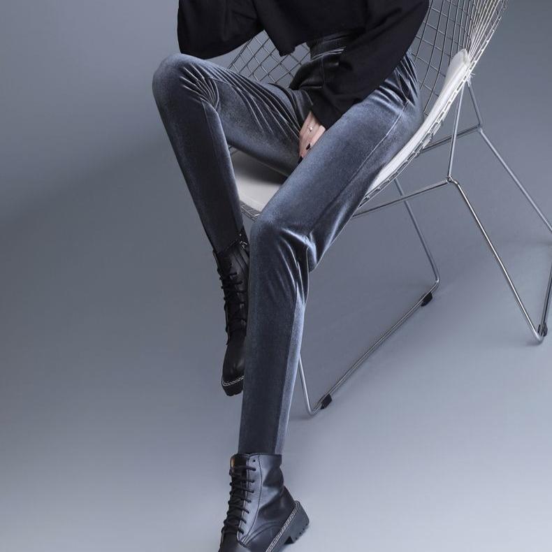 Женские вельветовые узкие брюки Осень Зима с высокой посадкой Облегающие Эластичные вельветовые леггинсы Верхняя одежда