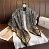 90*90cm Square Luxury Brand Women Scarf Silk Flower Print Designer Hijabs Female Neckerchief Scarves Wrap Headband Bandana