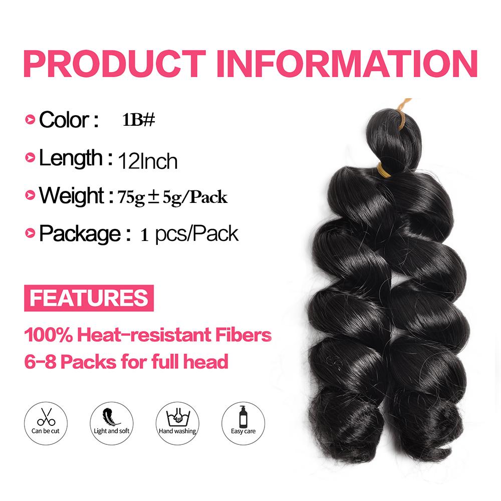 Synthetic Loose Wave Spiral Curl Braids Hair Extensions 12inch Spiral Curls Braids Hair Pre Stretched French Curls Braiding Hair
