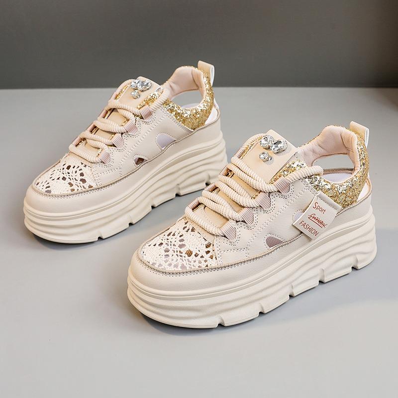 Fashion Women Fashion Sandals 2024 Summer New Breathable Hollow Out Platform Casual Shoes Designer Trend Increase Flat Shoe Mujer Verano