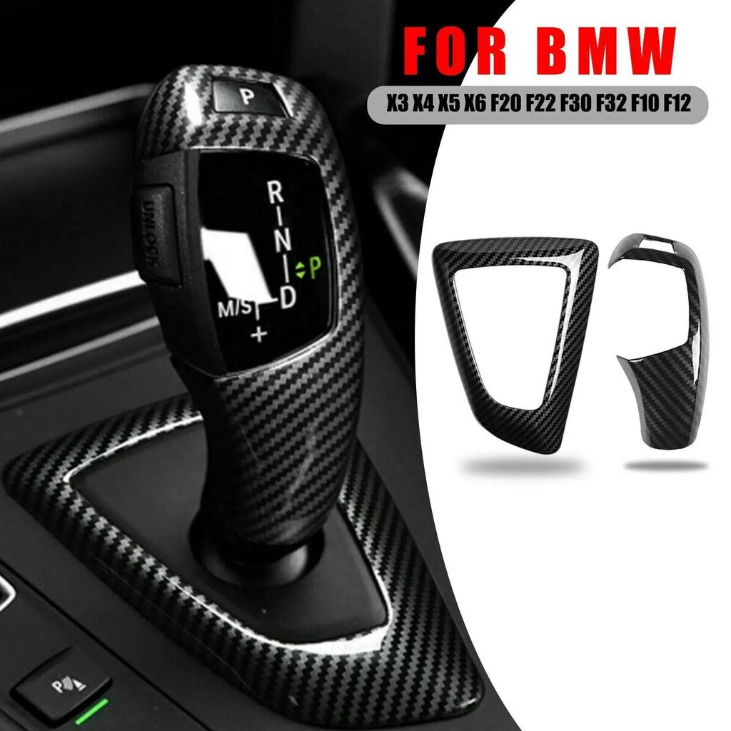 For BMW 1 2 3 4 5 6 Series F10 F18 F20 F21 F22 F23 F30 F31 F32 F35 Carbon Fiber Style ABS Gear Shift Knob Panel Cover Trim Frame