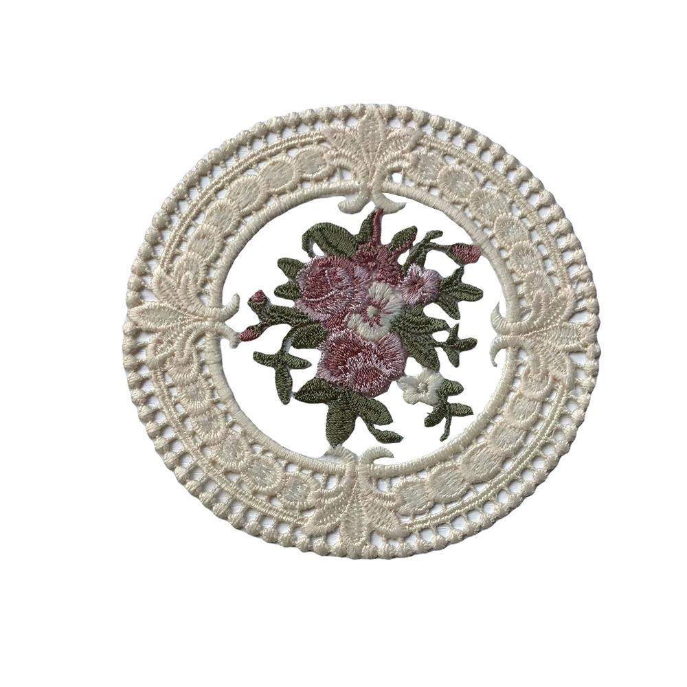 Anti-Scald Table Plate Mat 12cm Vintage Lace Coaster Placemat Embroidery Craft Bowls Coffee Cups Coaster European Style Fabric
