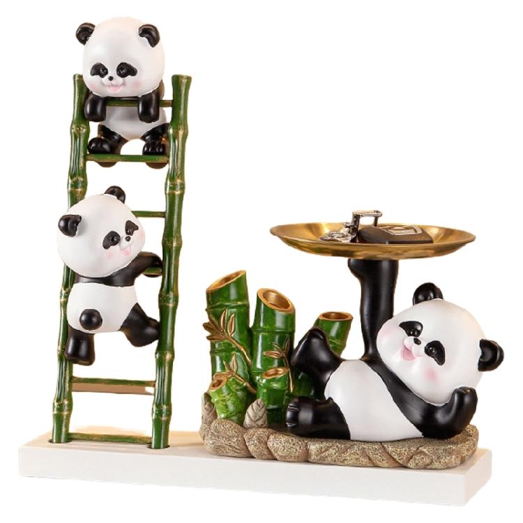 Multipurpose Lovely Pandas Entryway Organizers With Two Trays Accessory for Functional and Stylish Storage Needs