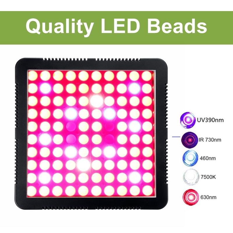2000 Вт Лампы для выращивания Светодиодная лампа для выращивания Полный спектр для теплицы В помещении Гидропоника Рассада растений Цветок Высокий урожай