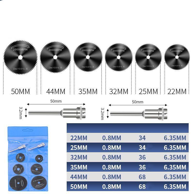Mini HSS Metal Cutter Circular Saw Disc Wheel Blade Woodworking Durable Precision Cut Mandrel Mini Rotary Tool Accssory Set