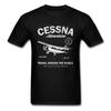 Cessna Leisure Брендовая футболка-биплан Самолет Приключения Путешествие по всему миру Винтажная футболка Мужские футболки с рисунком День отца