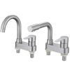 Stainless Steel Hot and Cold Faucet, Sink for Hand Washing and Face Washing, Cold and Warm Basin, Double Hole Basin Faucet