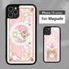 Магнитный матовый чехол для телефона C-Cardcaptor Sakura для iPhone 16 17 15 14 13 12 11 Для Magsafe Беспроводная зарядка Обложка