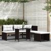 4 Piece Garden Lounge Set Brown Poly Rattan