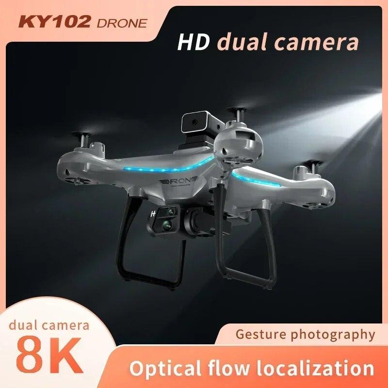 KY102 Drone HD Dual-Camera Aerial Photography 360 Obstacle Avoidance WIFI FPV Optical Flow Four-Axis RC Aircraft Kids Toys Gift