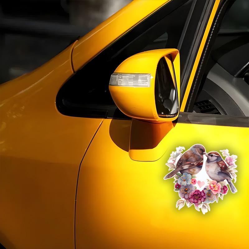 Пара наклеек на автомобиль с птицами, забавные водонепроницаемые виниловые наклейки для мотоциклов, декоративные аксессуары, используемые для автомобилей, мотоциклов, ноутбуков, фургонов,