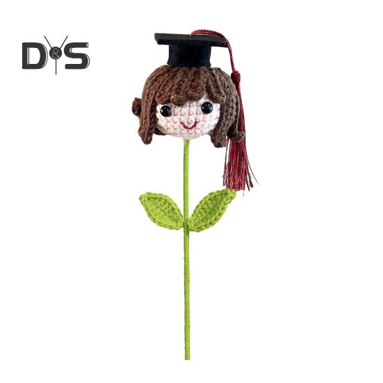 Выпускники Вязание крючком Цветочный букет Выпускной Шляпа Мультфильм Мальчик Девочка Собака Ручная работа Вязание Цветочная ветка Выпускные вечеринки Украшение дома