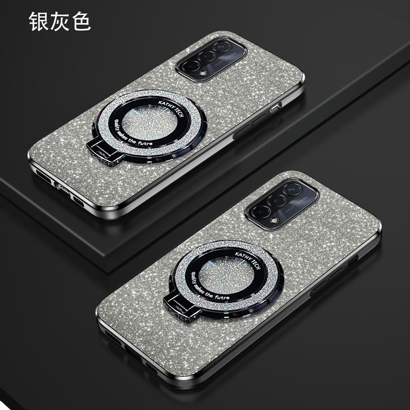 Применимо к чехлу для мобильного телефона realme real 13Pro, пудровый, гальванический, REALMEC55, мягкий чехол, трехмерная подставка, противоударный