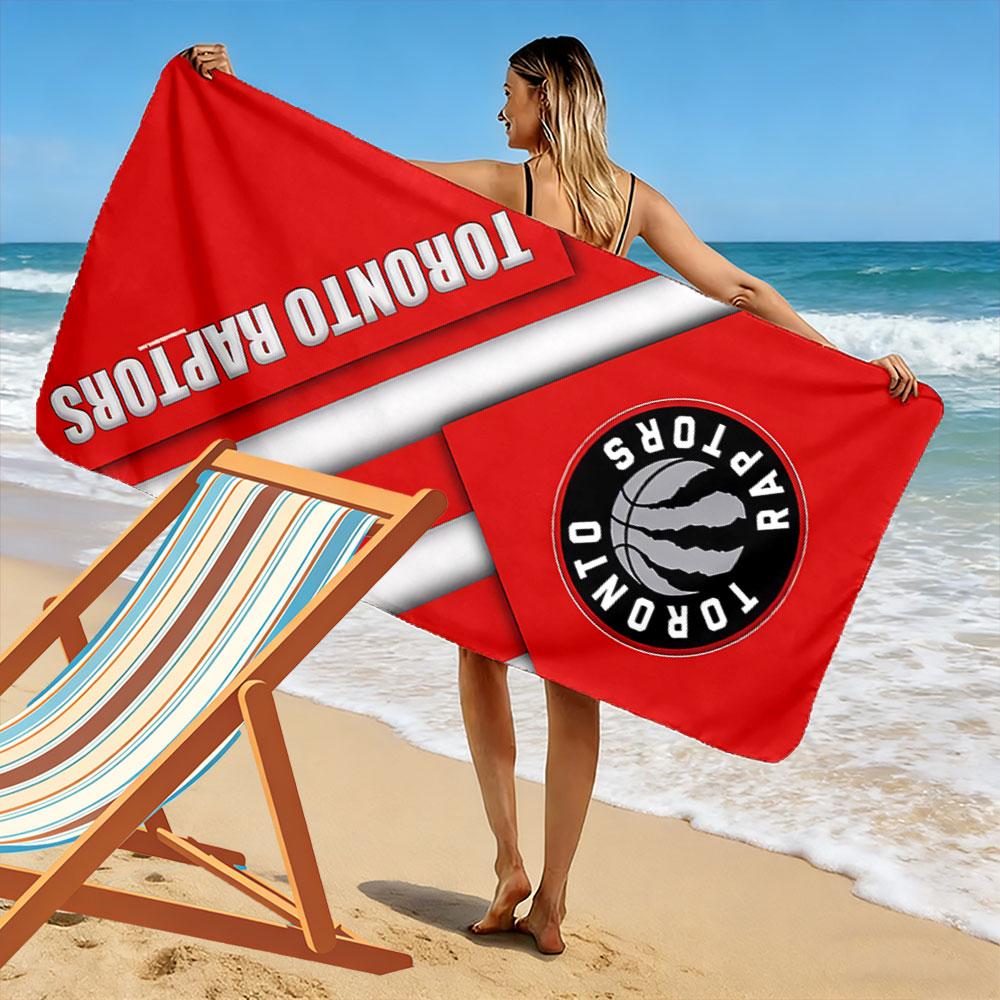 Giant Beach Towel with Toronto Raptors Basketball Logo, Quick Dry Microfiber, Soft Absorbent, for Basketball Fan Beach