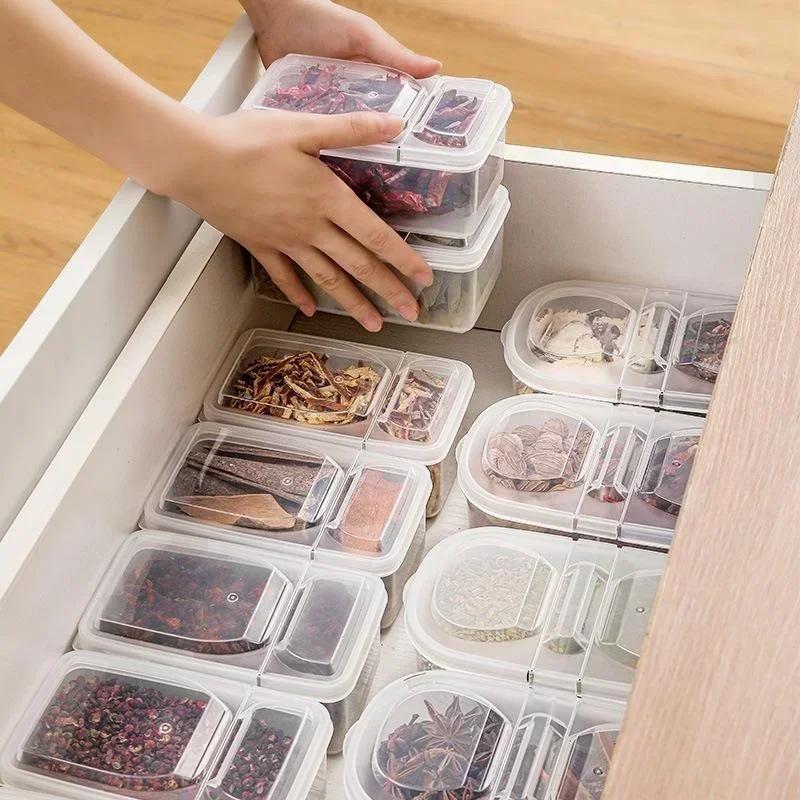 Kitchen Seasoning Storage Box Drawer Style Seasoning Box Home Large Spice Packaging Boxes Flip Cover Style Sealed Spice Storage
