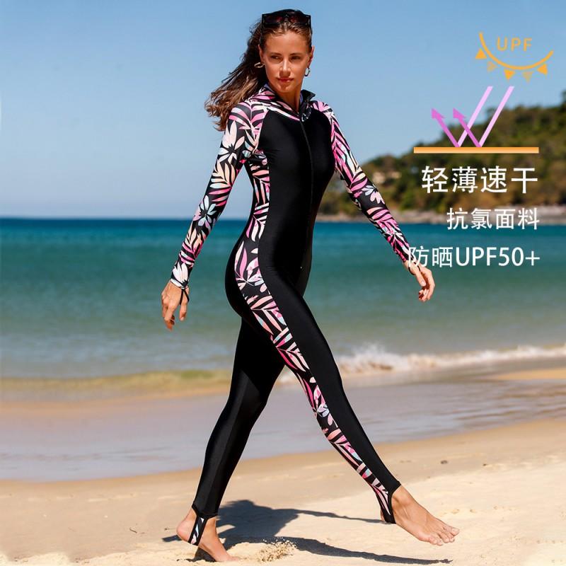 Womens Long Sleeve Rash Guard Swimsuit With Hood UV Protection Snorkeling Surfing Swimming