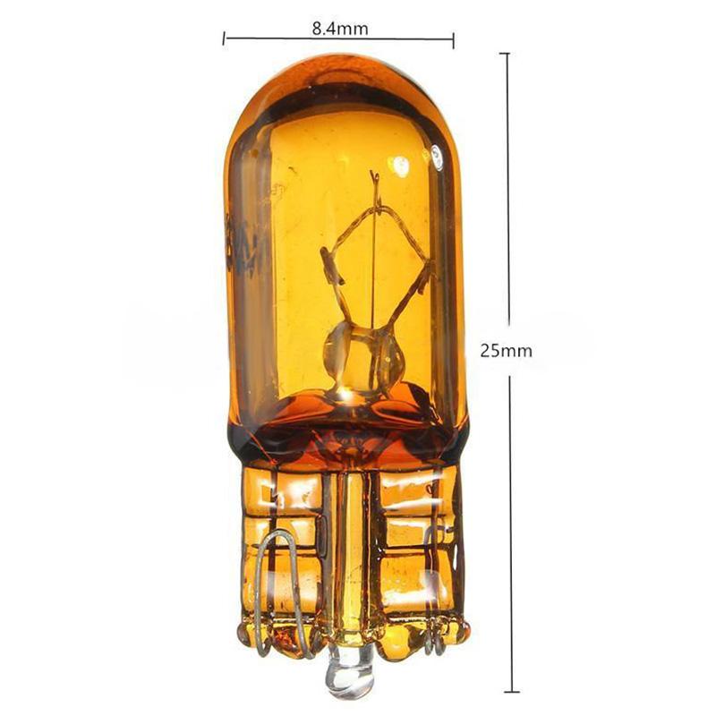 10 шт. T10 168/W5W 5W галогенная автомобильная фара-шарикоподшипник передняя фара желтая