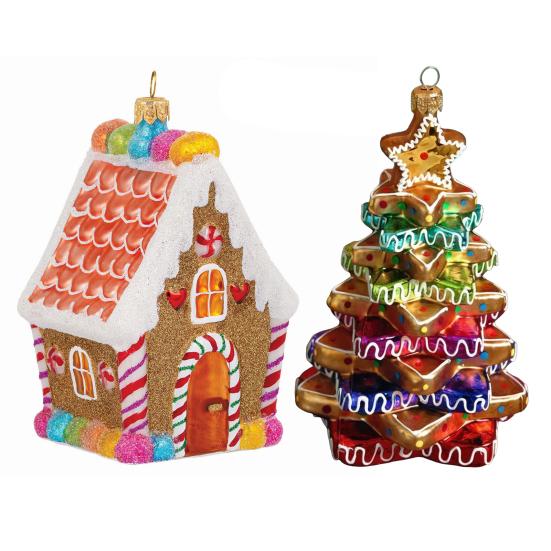 Gingerbread House Christmas Decoration Resin Gingerbread Christmas Tree Hanging Ornaments for Tree Holiday Party Home Decor