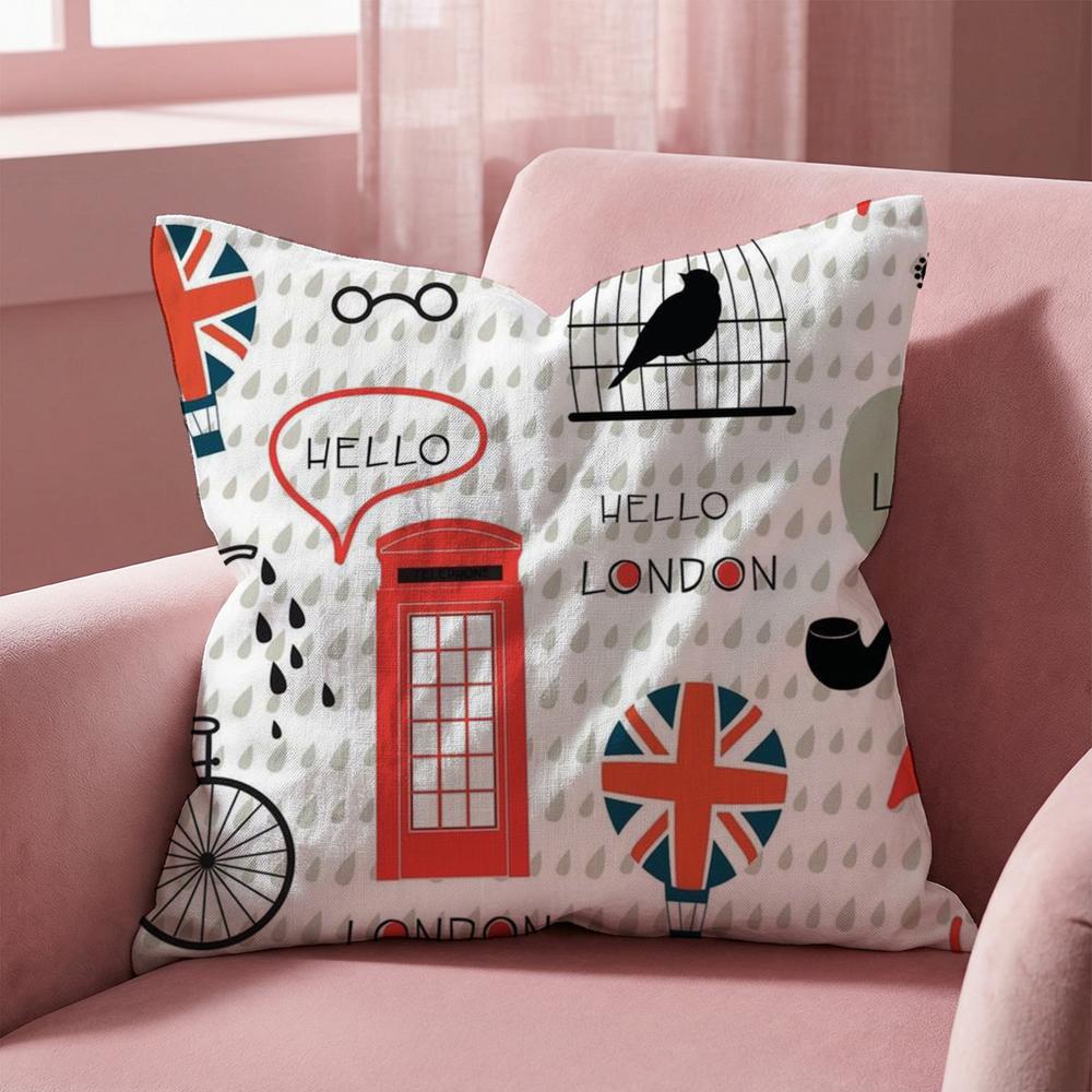Подушка с принтом LOVE England, чехол для подушки для разных помещений, дома и автомобиля - Двусторонний, мягкий и прочный для ежедневного использования