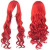 Косплей Кудрявый Багровый WIG4404 Парик, Длинный, Волосы, Красный, Красный,