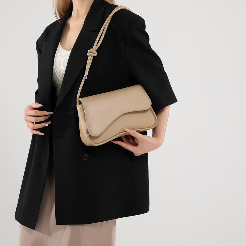 Fashionable Women's Underarm Bag Stylish Small Shoulder Crossbody Bag In Black White Brown Khaki And Fuchsia