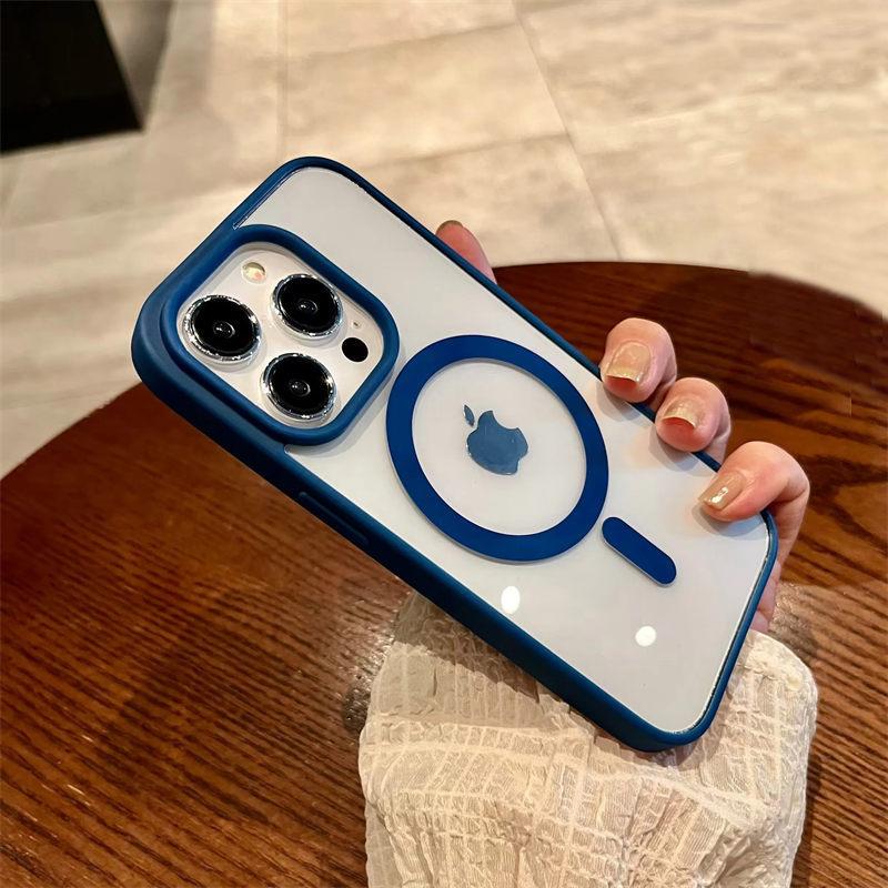 Роскошный прозрачный чехол Magsafe для iPhone 16 15 14 13 12 11 Pro X XS XR Max Mini 7 8 Plus SE 2022 Магнитный чехол для беспроводной зарядки