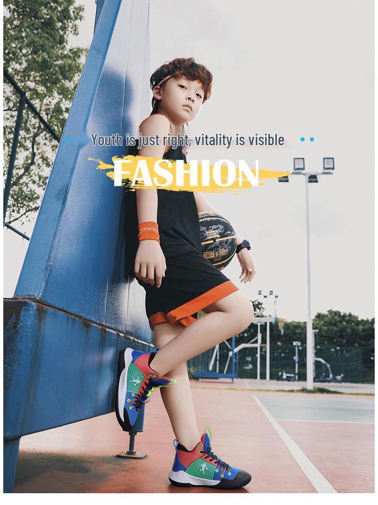 Детские дышащие баскетбольные кроссовки Kobe - Осенняя сетка, Противоскользящие, Мягкая подошва, Износостойкие для спорта и бега в начальной школе