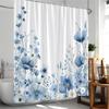 Floral Plants Shower Curtain Flowers Bamboo Butterfly Green Vines Botanical Herb Modern Bathroom Decor Polyester Bathtub Curtain
