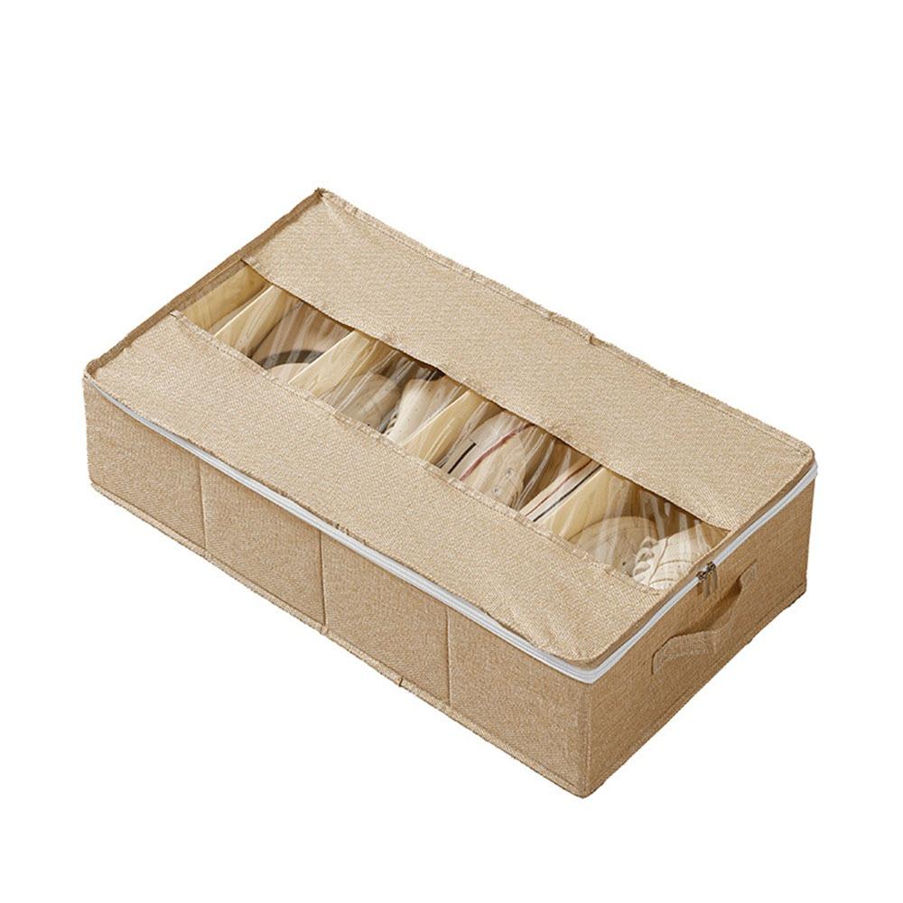 Сумка для хранения под кроватью на молнии, влагостойкий хлопково-льняной чехол для обуви, спальня