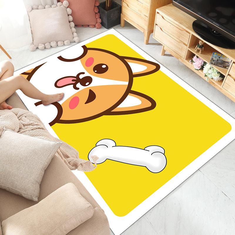 Мультяшный ковер с животными Розовый коврик со щенком и слоном "Мой друг" Коврик Сердце Звезда Коврик для детской комнаты Нескользящий Домашнее украшение Напольный коврик