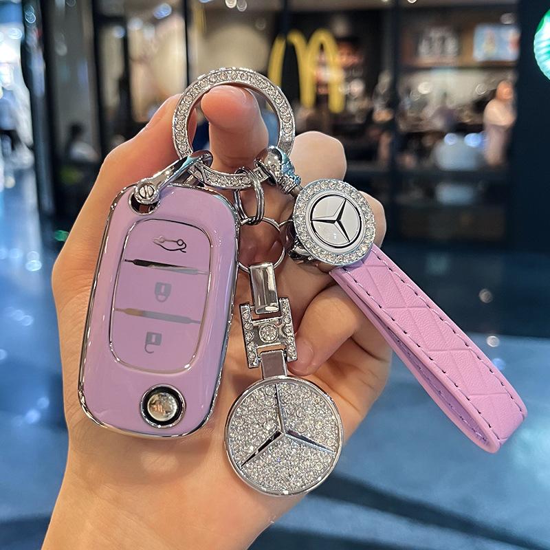 KMLC1 Car Key Case Cover Shell Bag For Mercedes Benz Smart Fortwo 453 Forfour 2015 2016 2017 CWTWB1G767 TWB1G767 Keychain Accessories