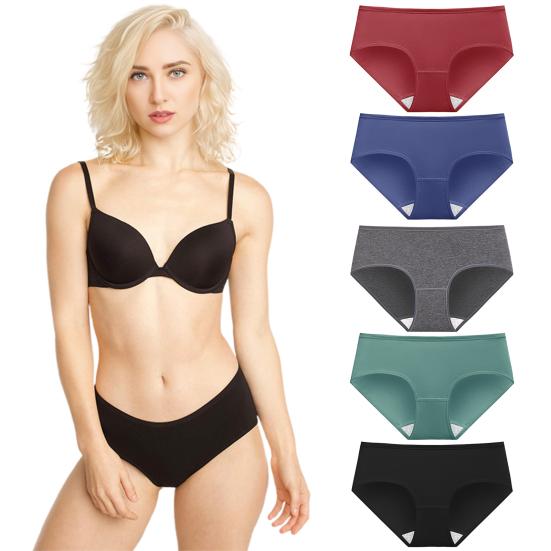 Women's Cotton Hipster Panties Cheeky Stretch Soft Bikini Underwear Mid Rise Full Coverage Ladies Briefs