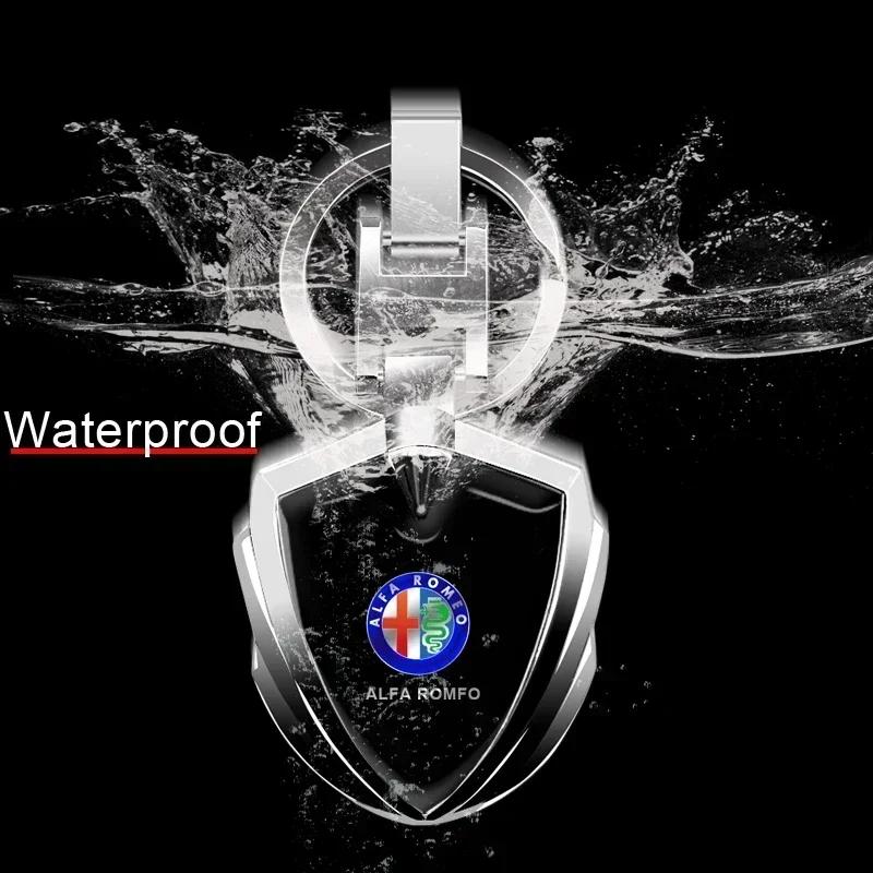 For Alfa Romeo Car Logo Stying 3D Metal Key Rings Shield Shaped Keychain For Alfa Romeo serpent Giulia 159 156 MITO Stelvio 147 