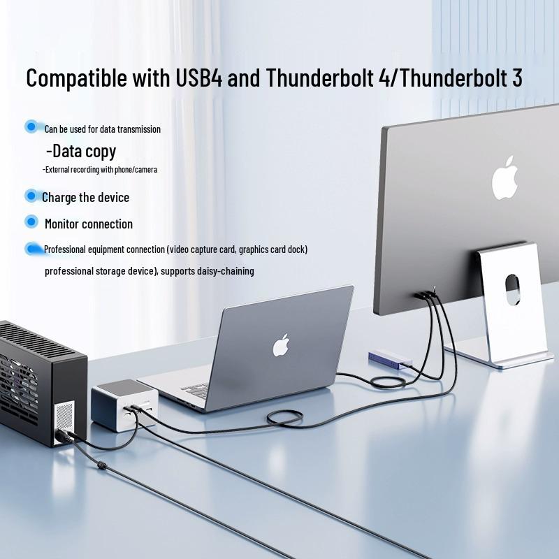 Thunderbolt 5 240W USB-C Cable: 80Gbps Data Transfer, USB4/Thunderbolt 4, Fast Charging for Mobile Devices