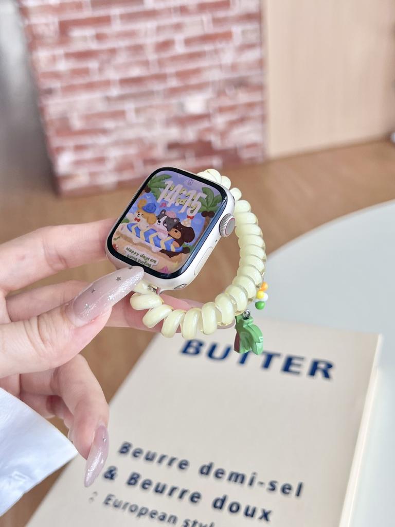 Dopamine Color Elastic Band for Apple Watch iWatch 12 11 10 Ultra SE Phone Cord Braided 38-49mm