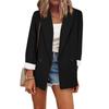 Women's Solid Color Casual Long Sleeve Cardigan Pocket Casual Jacket Suit Jacket