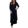 Stylish 2025 Women's European & American Slit Top with Long Pants Set