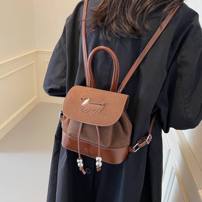 Cute Girl Retro School-style Small Backpack, Fashionable Autumn and Winter Backpack and Travel Bag