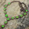 Copper green turquoise necklace electroformed copper necklace adjustable chain necklace copper handmade jewelry gemstone necklace for gifts
